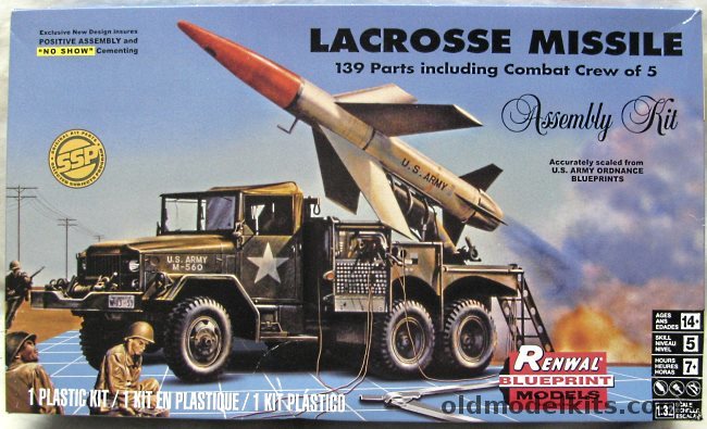 Renwal 1/32 Lacrosse Missile MGM-18 with Launching Truck and Crew, 85-7824 plastic model kit